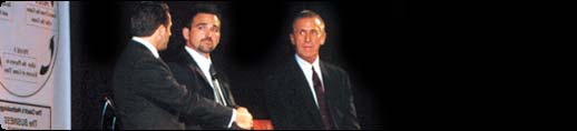 Picture of Author Robert Evangelista, NBA Hall of Fame Coach Pat Riley and superstar Gary Truesdale.